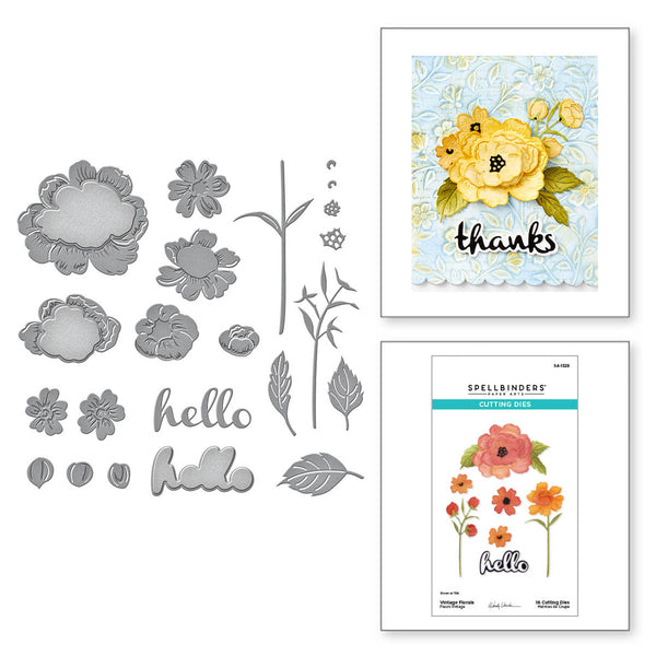Spellbinders Etched Dies From The Garden Collection By Wendy Vecchi, Vintage Florals (S4-1328)