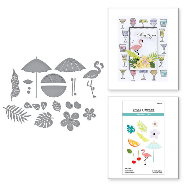 Spellbinders Etched Dies From Happy Hour, Tropical Flair (S4-1336)