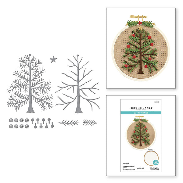Spellbinders, Etched Dies By Nichol Spohr, Needlework Collection, Faux Embroidered Spruce (S4-1365)