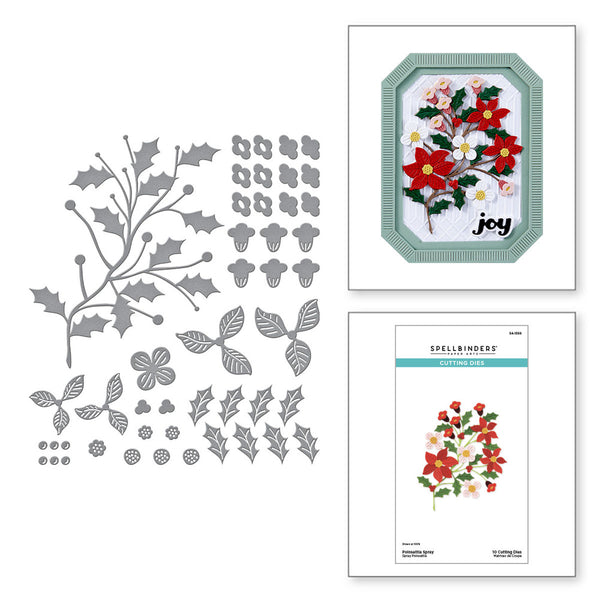 Spellbinders Etched Dies From Home For The Holidays, Poinsettia Spray (S4-1366)