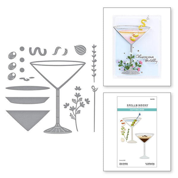 Spellbinders, Etched Dies From Happy Hour, Olive Martinis (S4-1372)