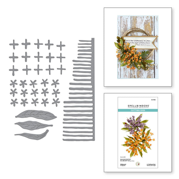Spellbinders Etched Dies Through the Meadow by Susan Tierney, Milkweed (S4-1392)