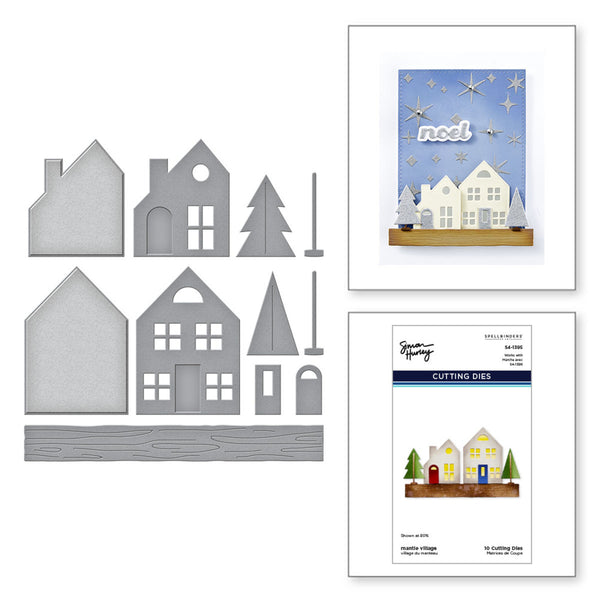 Spellbinders Etched Dies From The Timeless Trees Collection by Simon Hurley, Mantel Village (S4-1395)