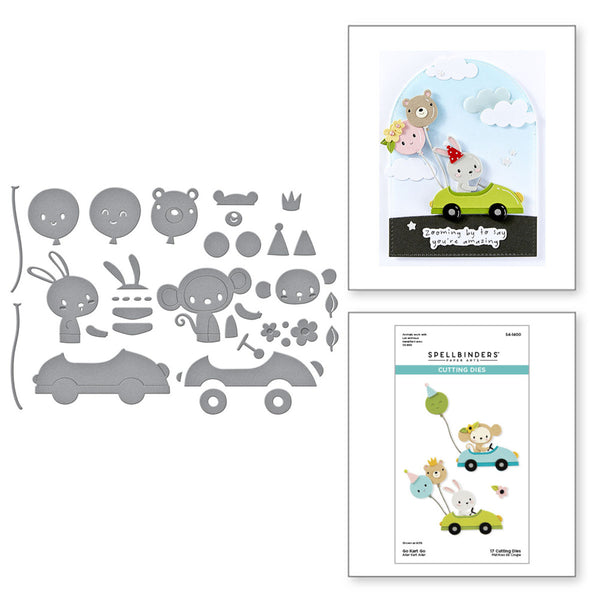 Spellbinders Etched Die From The Little Smiles Collection, Go Kart Go (S4-1400)