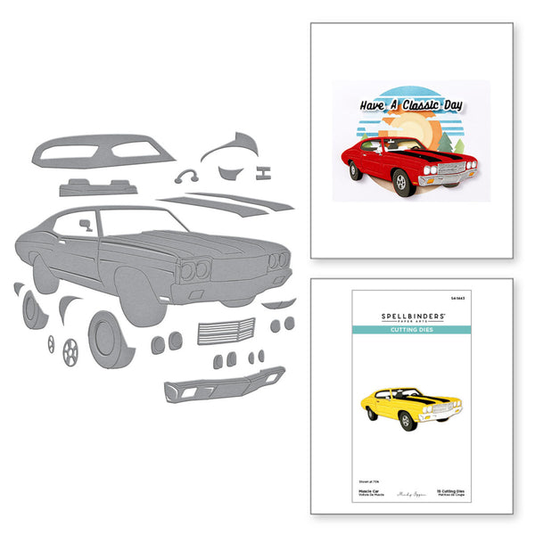 Spellbinders, Etched Dies By Mindy Eggen, Muscle Car, Classic Road Legends (S4-1443)