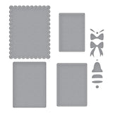 Spellbinders, Etched Dies By Lisa Horton, Bow & Bell Scallop Frame (S4-1448)