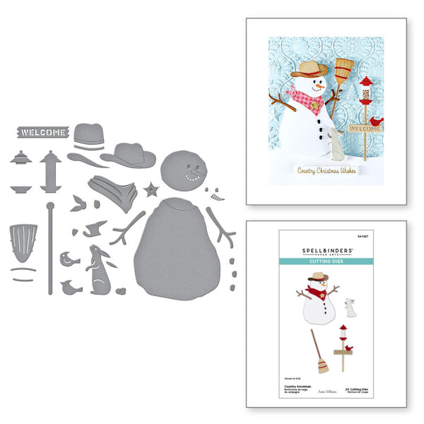 Spellbinders Etched Dies By Annie Williams, Country Snowman (S4-1457)