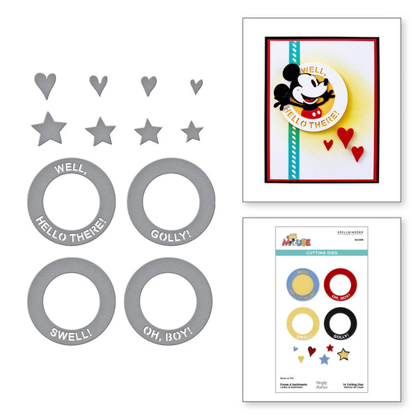 Spellbinders, Etched Dies From Say Cheese Classic Mouse, Frame & Sentiments (S4-1470)