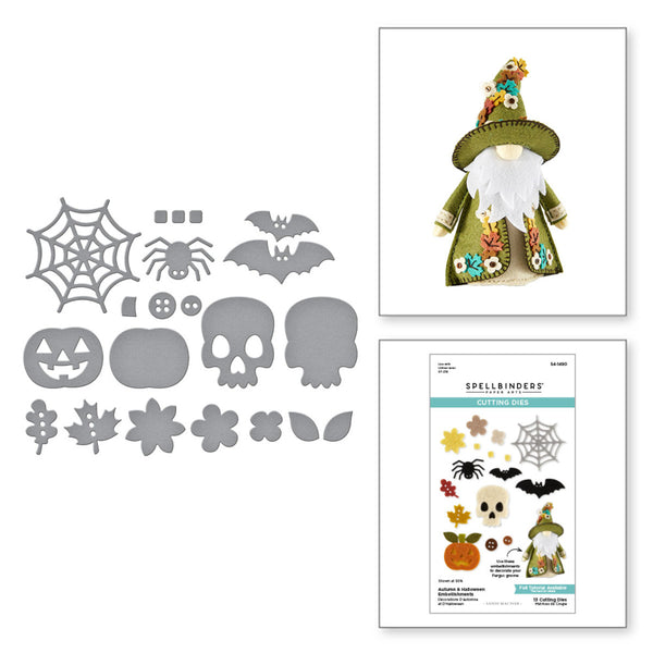 Spellbinders, Autumn & Halloween Embellishments Etched Dies from the 3D Felt Décor Collection by Sandi MacIver (S4-1490)