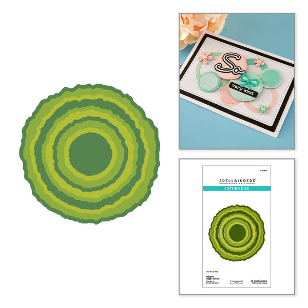 Spellbinders, Etched Dies By Lisa Horton, Ripped Edge Circles (S4-1511)