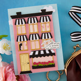 Spellbinders, Everyday City Holiday Die by Yana Smakula, Curtains and Flower Boxes (S4-1537)
