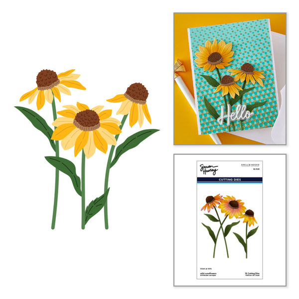Spellbinders, Etched Dies by Simon Hurley, Wild Coneflowers (S4-1540)