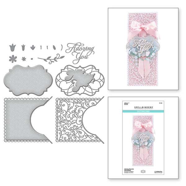 Spellbinders Etched Dies By Classically Becca, Adoring Fleurette Card Builder (S5-493)