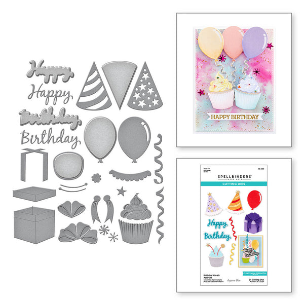 Spellbinders Etched Dies By Suzanne Hue, Birthday Wreath Add-Ons (S5-600)