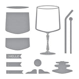 Spellbinders Etched Dies From Happy Hour, Sunset In A Glass (S5-627)