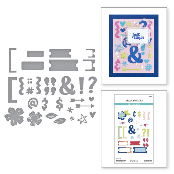 Spellbinders Etched Dies Just Sayin' by Kelly Bangs. Punctuation and Icons (S5-663)
