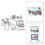 Spellbinders Etched Dies By Annie Williams, Christmas Horse-Drawn Wagon (S5-694)