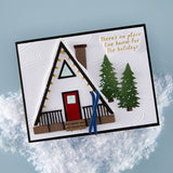 Spellbinders Etched Dies by Simon Hurley, Ski-Son's Greetings, Ski Lodge (S5-717)