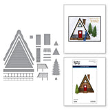 Spellbinders Etched Dies by Simon Hurley, Ski-Son's Greetings, Ski Lodge (S5-717)