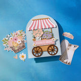 Spellbinders Etched Dies Vintage Flower Shoppe, Flower Cart (S6-253)