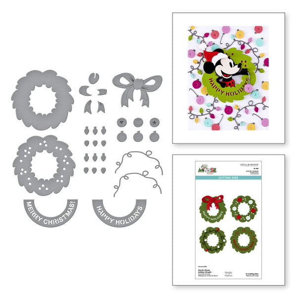 Spellbinders, Etched Dies Classic Mouse Holiday Wreath (S6-265)