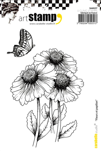 Carabelle Studio Cling Stamp A6, Flowers & Butterfly