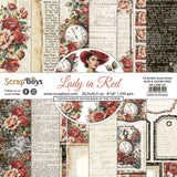 ScrapBoys, 8"X8" Double-Sided Paper Pad, Lady in Red