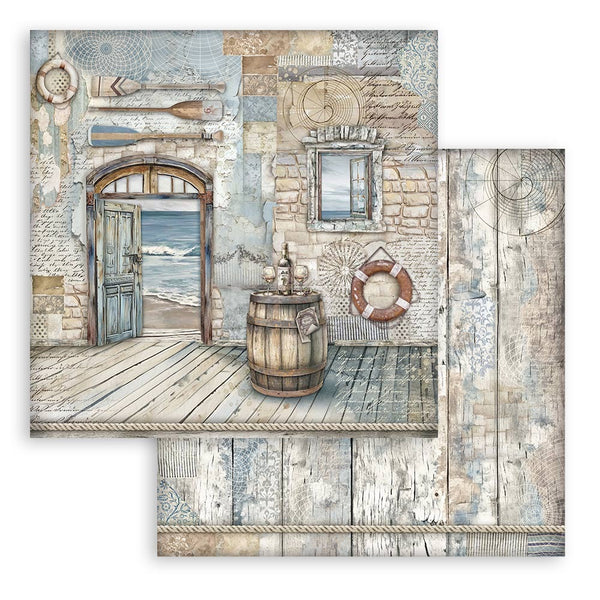 Stamperia Double-Sided Cardstock 12"X12", Silent Sea, Barrel