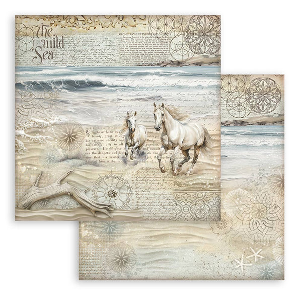 Stamperia Double-Sided Cardstock 12"X12", Silent Sea, Horses