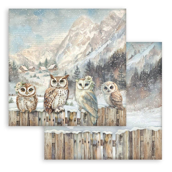 Stamperia, Double-Sided Cardstock 12"x12", The Owl's House, Owls (SBB1087)