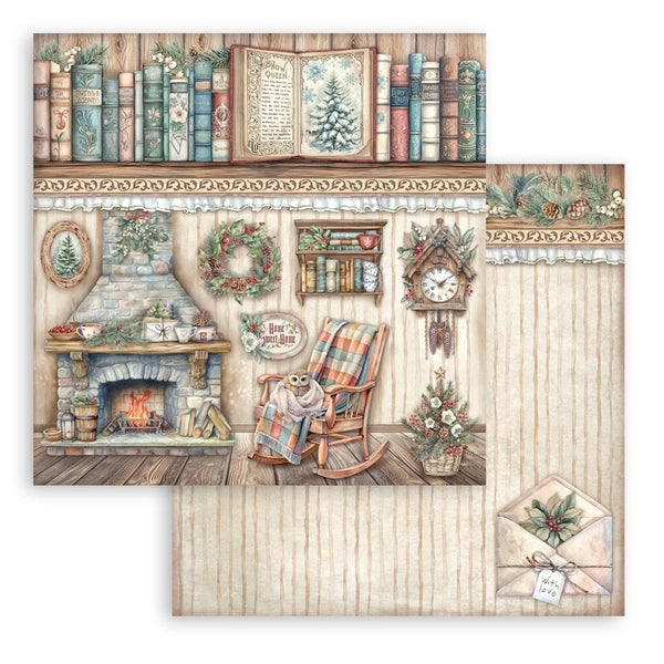 Stamperia, Double-Sided Cardstock 12"x12", The Owl's House, Fireplace (SBB1088)
