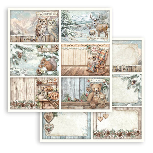 Stamperia, Double-Sided Cardstock 12"x12", The Owl's House, 6 Postcards (SBB1090)