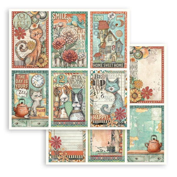 Stamperia Furry Friends Double-Sided Cardstock 12"X12", 6 cards (SBB1102)