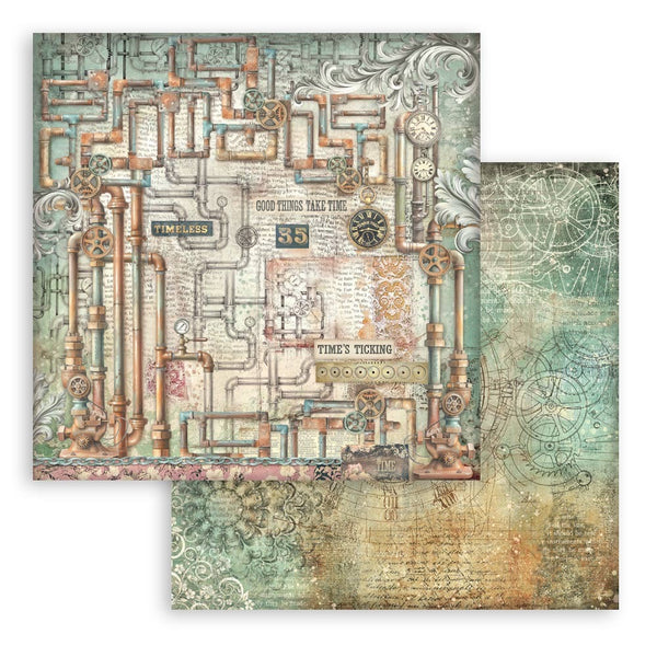 Stamperia Double-Sided Cardstock 12"X12", Gardens of Time, Tubes (SBB1141)
