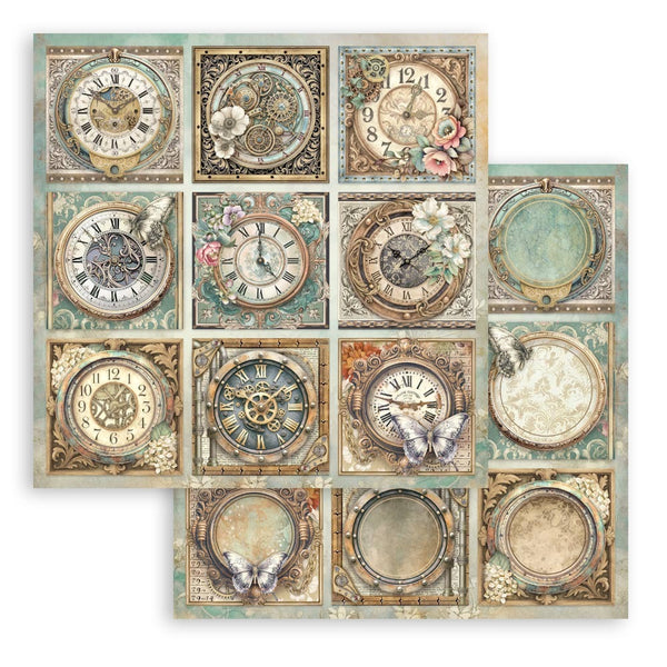 Stamperia Double-Sided Cardstock 12"X12", Gardens of Time, 9 Cards (SBB1143)