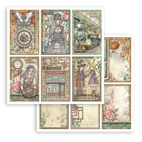 Stamperia Double-Sided Cardstock 12"X12", Gardens of Time, 6 Cards (SBB1144)