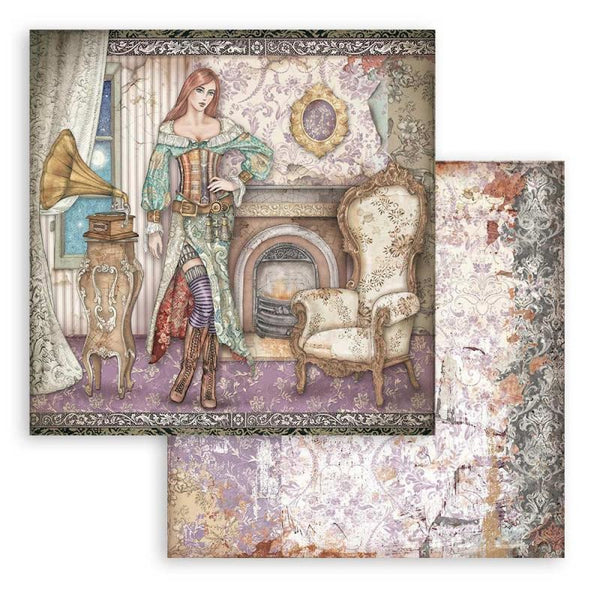 Stamperia, Double-Sided Cardstock 12"X12", Lady Vagabond Lifestyle, Gramophone (SBB841)