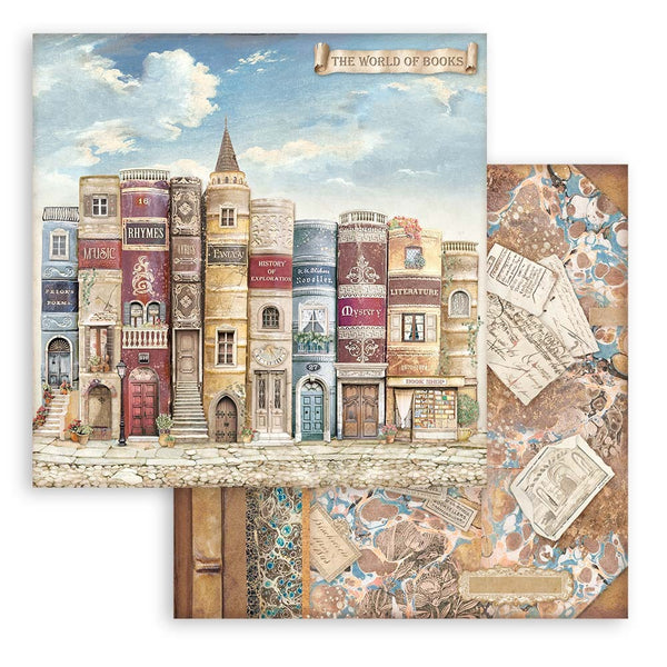 Stamperia Double-Sided Cardstock 12"X12",  Vintage Library, The World of the Book