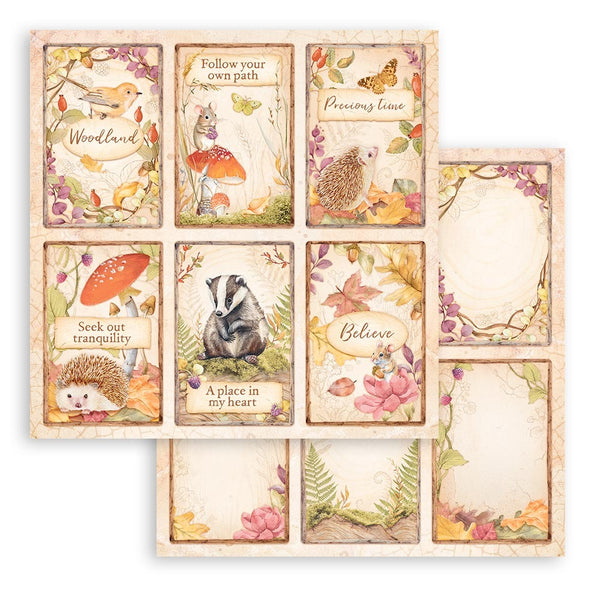 Stamperia Double-Sided Cardstock 12"X12", Woodland, 6 Cards
