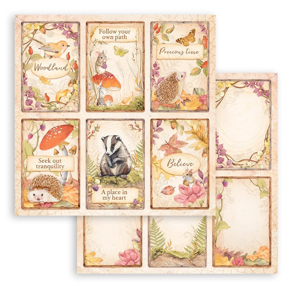 Stamperia Double-Sided Cardstock 12"X12", Woodland, 6 Cards