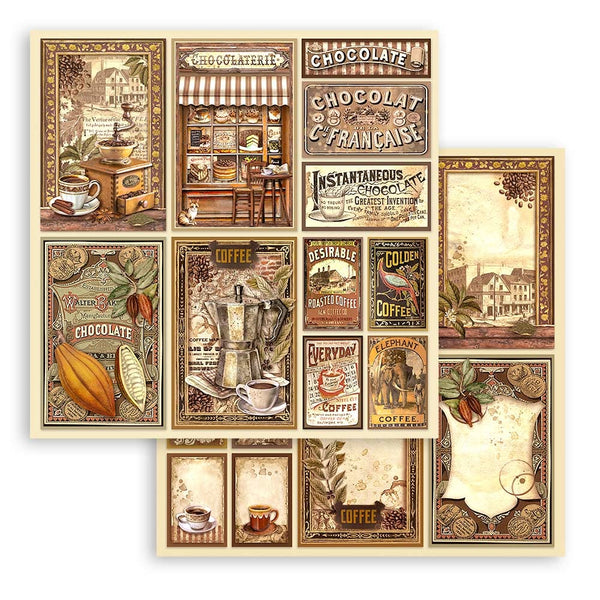 Stamperia Double-Sided Cardstock 12"X12", Coffee And Chocolate Cards