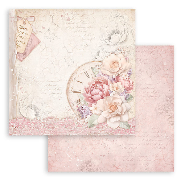 Stamperia Double-Sided Cardstock 12"X12", Romance Forever, Clock