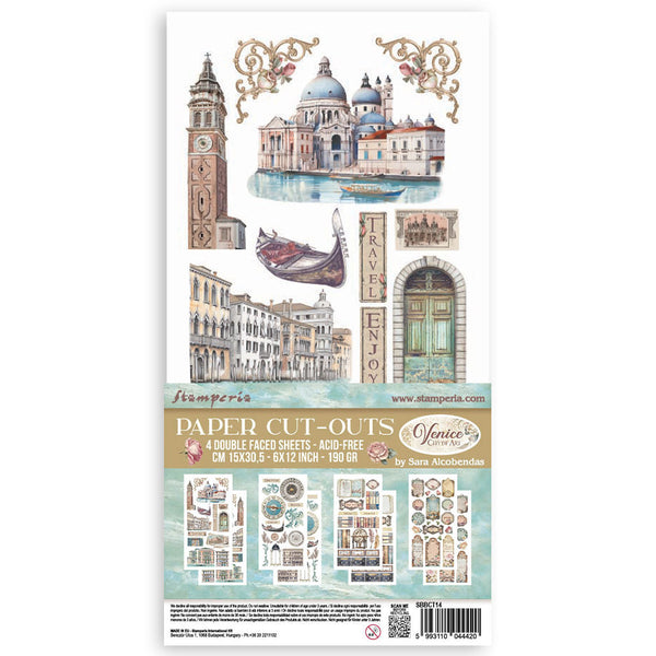 Stamperia Double-Sided Paper Cut-Outs 4/Pkg, Venice City of Art (SBBCT14)