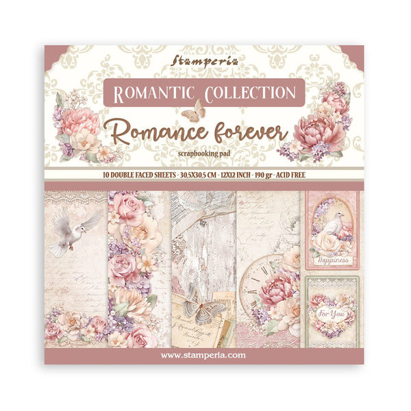 Stamperia Double-Sided Paper Pad 12"X12" 10/Pkg, Romance Forever, 10 Designs/1 Each