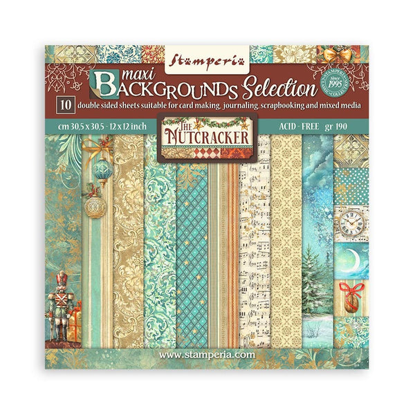 Stamperia, Backgrounds Double-Sided Paper Pad 12"X12" 10/Pkg, The Nutcracker