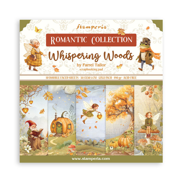 Stamperia, Scrapbooking Pad 12"x12" 10/Pkg, Whispering Woods (SBBL175)