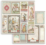 Stamperia Double-Sided Paper Pad 8"X8" 10/Pkg, Alice Through The Looking Glass
