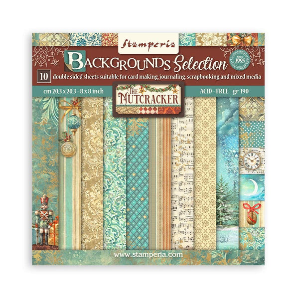 Stamperia, Backgrounds Double-Sided Paper Pad 8"X8" 10/Pkg, The Nutcracker