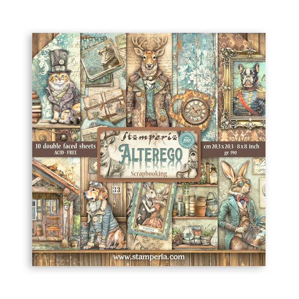 Stamperia, Double-Sided Paper Pad 8"X8" 10/Pkg, Alterego (SBBS115)