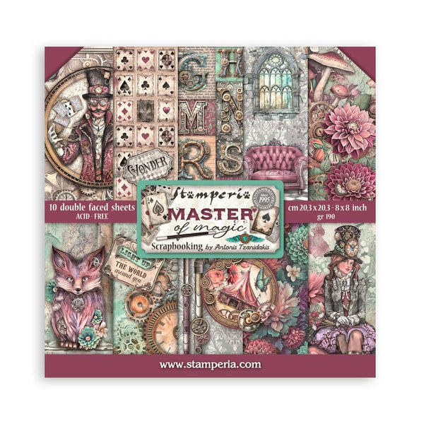 Stamperia Double-Sided Paper Pad 8"X8" 10/Pkg, Master Of Magic, 10 Designs/1 Each